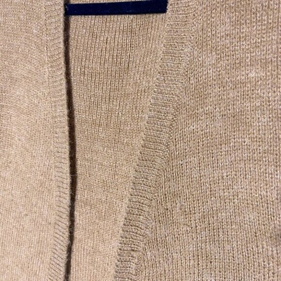 Vintage Junior Bazaar Tan Knit Open Front Vest Cardigan S - Picture 8 of 11